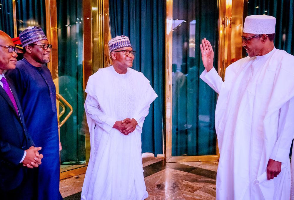 You raised Nigeria’s prestige, Buhari celebrates Dangote at 66