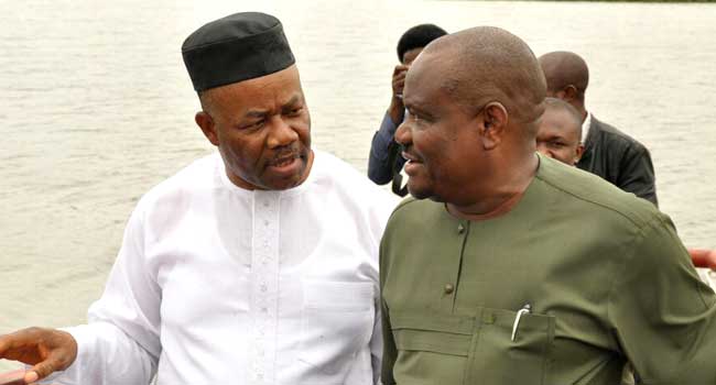 Senator Akpabio, his team Meet Governor Wike [Photos]