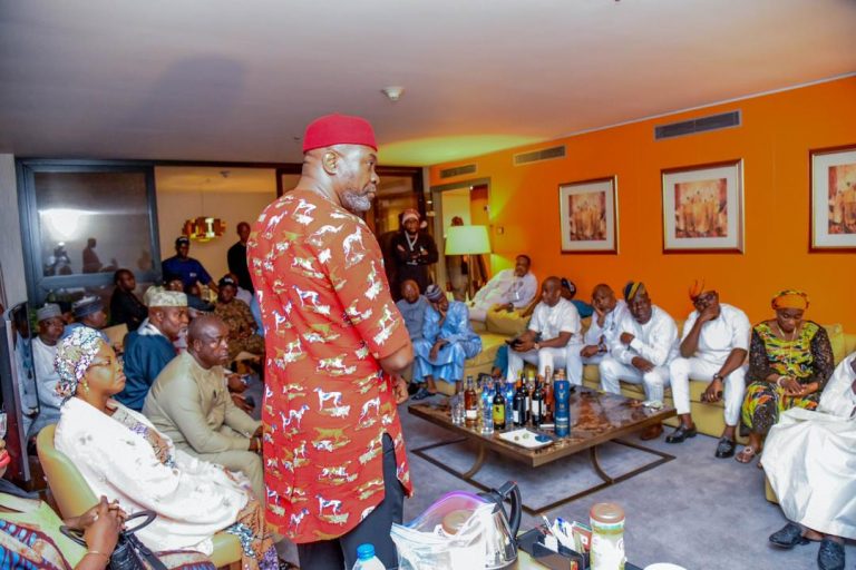 Photo: Abbas, Kalu lobby members of LP, Otti, newly elected governor of Abia