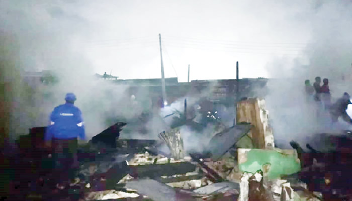 Fire destroys three shops in Lagos plank market